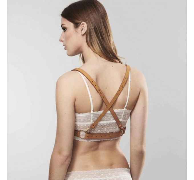 Портупея на грудь MAZE Bijoux Indiscrets бежевая, OS