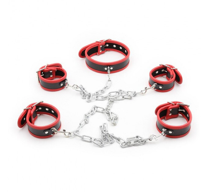 Система фиксации DS Fetish Collar with restraints black/red