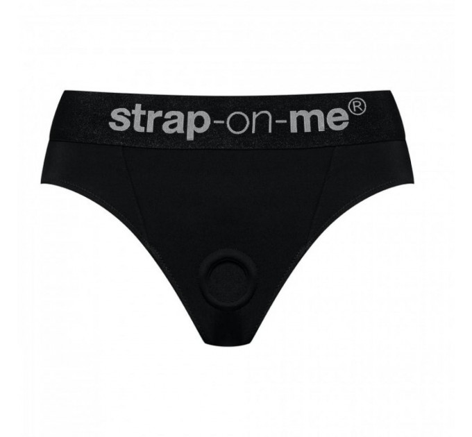 Трусики для страпона, S, Strap-On-Me кольцевое крепление, с отрытыми ягодицами, черные