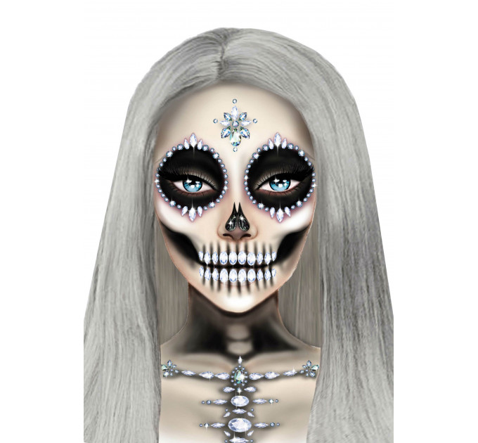 Украшения для лица и груди Leg Avenue Skeleton face and chest jewels O/S