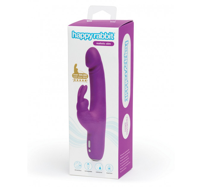 Вибратор кролик HAPPY RABBIT Slimline Realistic Rechargeabl
