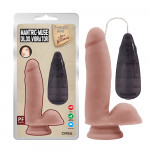 Вибратор реалистичный Chisa T-skin ReaL, с пультом, бежевый, 17.5 х 3.8 см