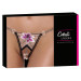 Стринги с цветочной вышивкой и открытым доступом Cottelli String Flower, S/M