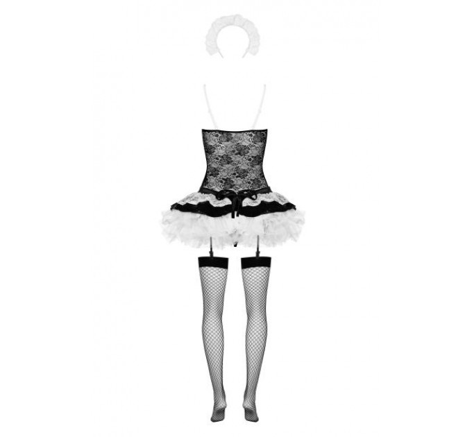 Костюм горничной Obsessive Housemaid L/XL черно-белый