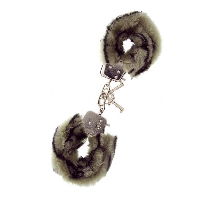 Наручники METAL HANDCUFF WITH PLUSH, ZEBRA