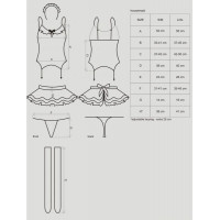 Костюм горничной Obsessive Housemaid L/XL черно-белый