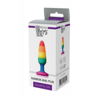 Радужная анальная пробка COLOURFUL LOVE RAINBOW ANAL PLUG SMALL