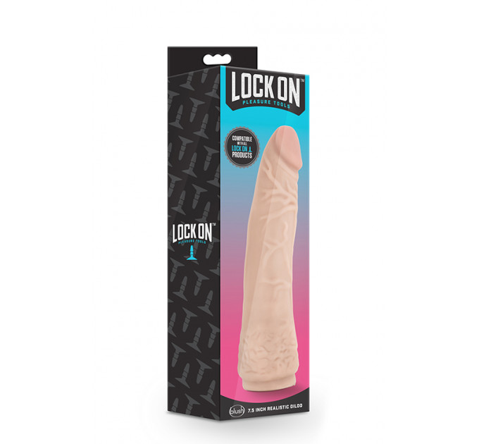 Реалістична насадка для страпона LOCK ON 7.5 INCH REALISTIC LOCK ON DILDO
