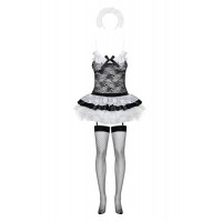 Костюм горничной Obsessive Housemaid L/XL черно-белый