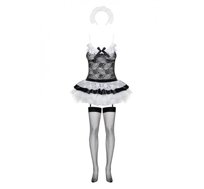 Костюм горничной Obsessive Housemaid L/XL черно-белый