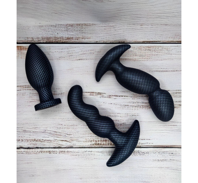 Анальна пробка з вібрацією 3-в-1 SPARK IGNITION PRV-02 CARBON FIBER