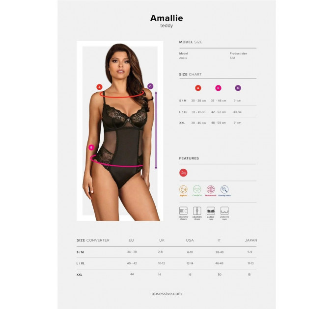 Боди Obsessive Amallie body S/M