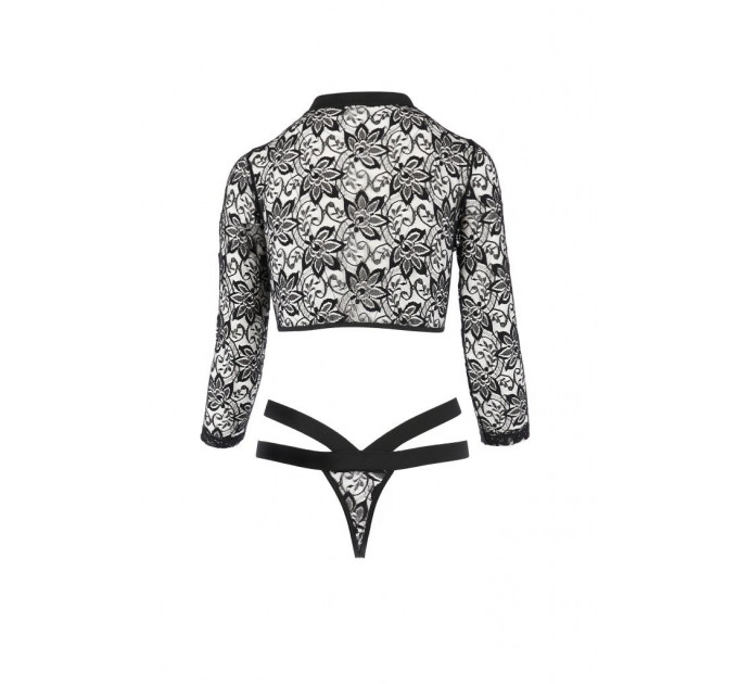 Боди с длинными рукавами и открытой грудью LETICIA BODY black S/M - Passion
