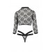 Боди с длинными рукавами и открытой грудью LETICIA BODY black S/M - Passion