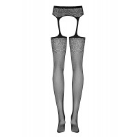 Панчохи з поясом Obsessive S207 S/M чорні