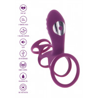 Эрекционное вибро кольцо ToyJoy Halo Halo C-Ring Sleeve с клиторальным отростком, фиолетовое