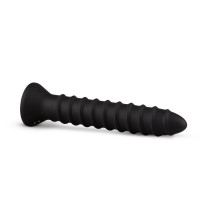 Вибратор анальный с рельефом EasyToys Screwed, черный, L
