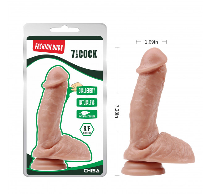Фаллоимитатор реалистичный Chisa Fashion Dude 7.3 Cock на присоске, бежевый