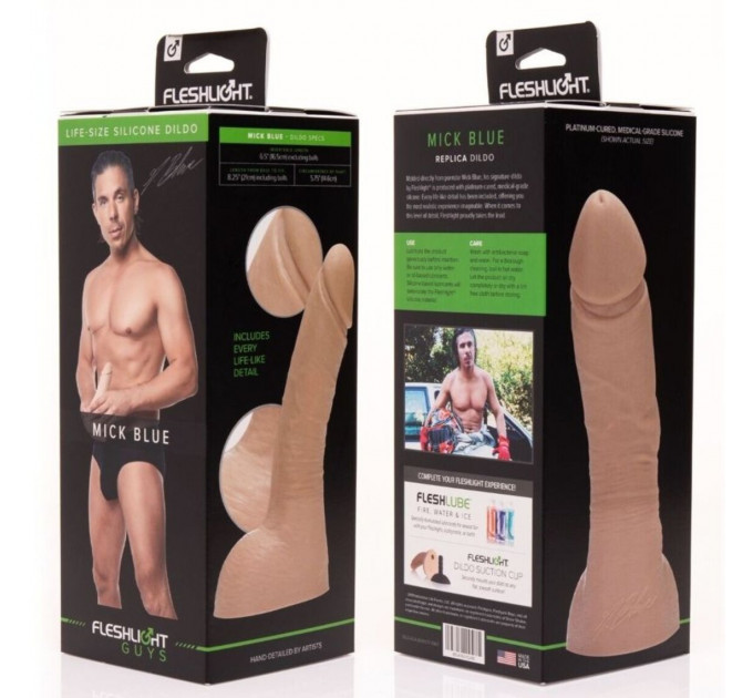 Фаллоимитатор реалистик с мошонкой, Fleshjack Guys Mick Blue Dildo, телесный