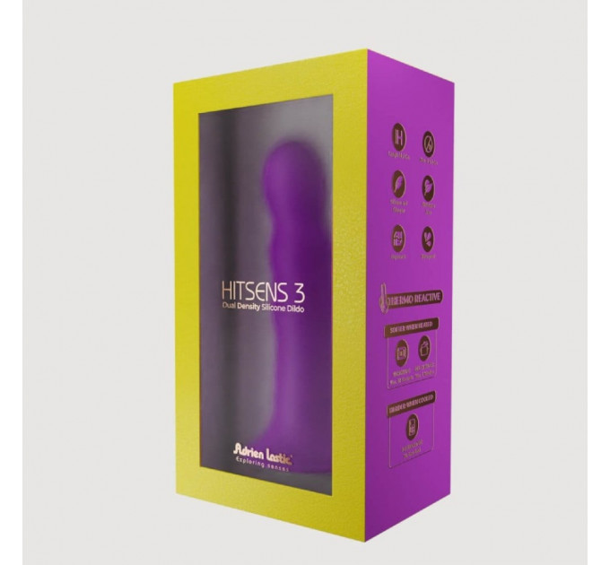Фалоімітатор термореактивний Adrien Lastic Hitsens 3 фіолетовий