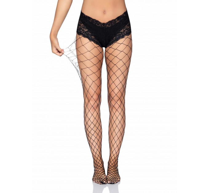 Колготки в крупную сетку с кружевными шортиками Leg Avenue Fencenet Diamond Pantyhose, размер O/S