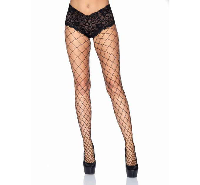 Колготки в крупную сетку с кружевными шортиками Leg Avenue Fencenet Diamond Pantyhose, размер O/S