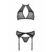 Комплект белья с поясом для чулков SATARA SET black S/M - Passion