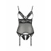 Корсет с открытой грудью S/M black DIABOLINA CORSET - Passion