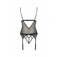 Корсет з відкритими грудьми S/M black DIABOLINA CORSET - Passion