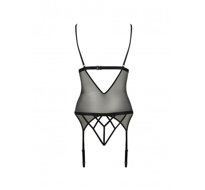 Корсет с открытой грудью S/M black DIABOLINA CORSET - Passion