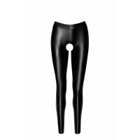 Легінси з відкритим доступом, F304 Noir Handmade мокрий ефект, чорні, розмір M