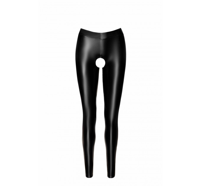 Леггинсы с открытым доступом, F304 Noir Handmade мокрый эффект, черные, размер M