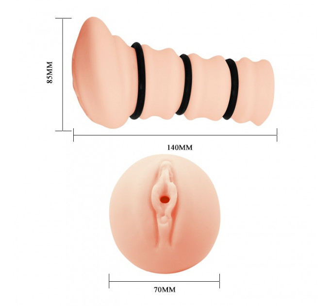 Мастурбатор вагина реалистичная с кольцами Crazy Bull Masturbator Vagina