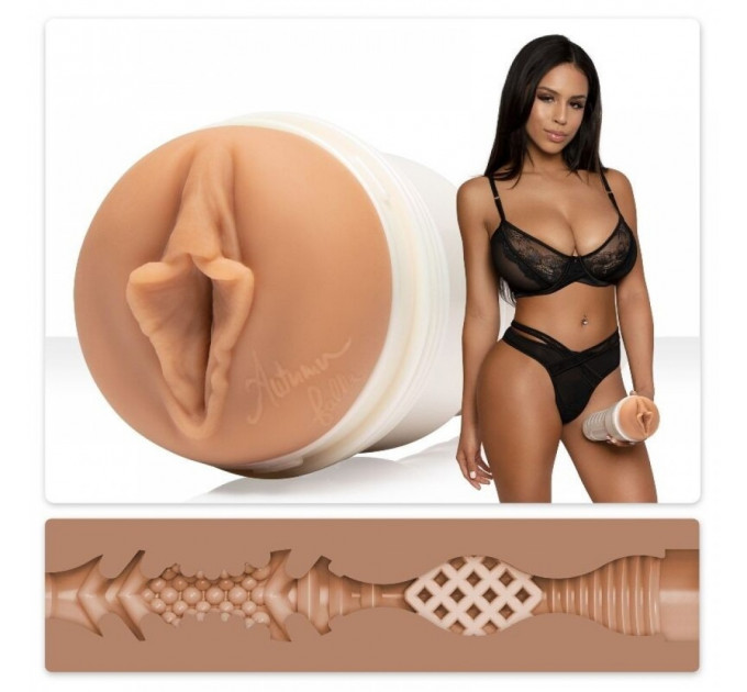 Мастурбатор Вагина в колбе Fleshlight Autumn Falls, киберкожа, бежевый