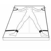 Набор для бондажа на кровать с манжетами для рук и ног Under Mattress Restraint Set, черный