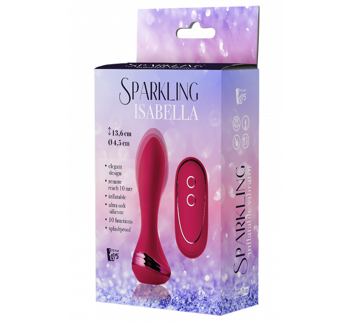 Надувная анальная пробка с вибрацией Dream Toys SPARKLING INFLATABLE ISABELLA