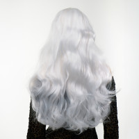 Парик длинный вьющийся с челкой Fetish Hair белый, 70 см