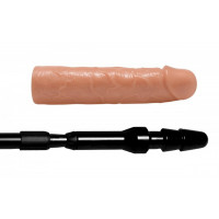 Реалістична насадка на регульованій довгій чорній рукояті Dick Stick - Dildo On Expandable Rod