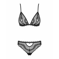 Сексуальний комплект із відкритими сосками Obsessive Millagro 2-pcs set black S/M