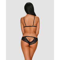 Сексуальний комплект із відкритими сосками Obsessive Millagro 2-pcs set black S/M