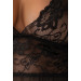 Сорочка с кружевным верхом и трусиками в комплекте Obsessive Imperia черный, S/M