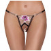 Стринги с цветочной вышивкой и открытым доступом Cottelli String Flower, S/M