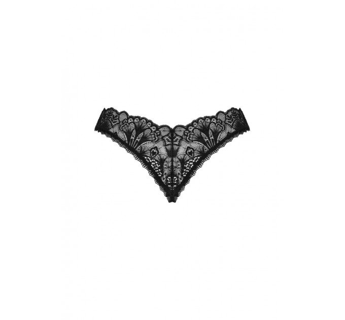 Трусики кружевные Obsessive Donna Dream с открытым доступом, черный, XS/S