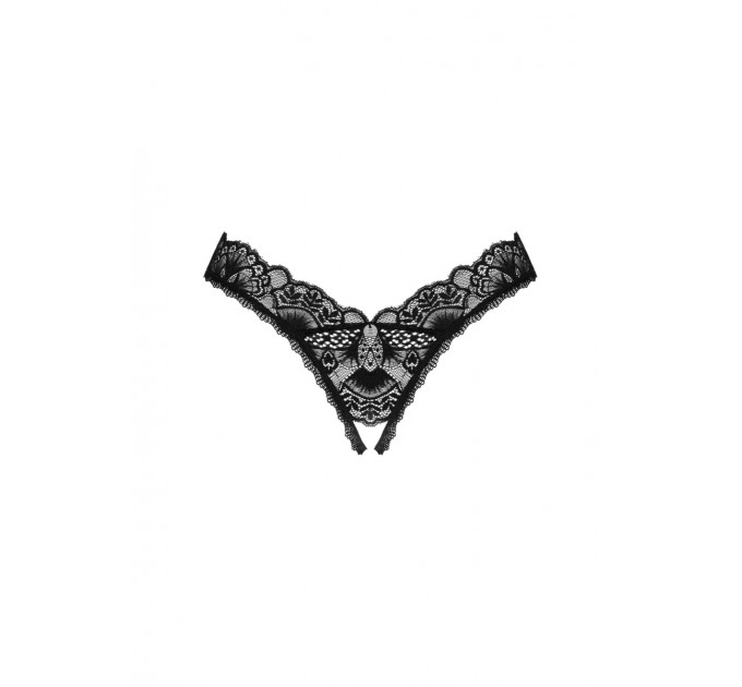 Трусики кружевные Obsessive Donna Dream с открытым доступом, черный, XS/S