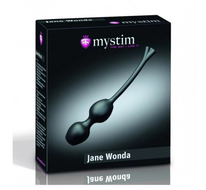 Вагинальные шарики Mystim Jane Wonda Geisha Balls Duo черные, 19 см х 3 см