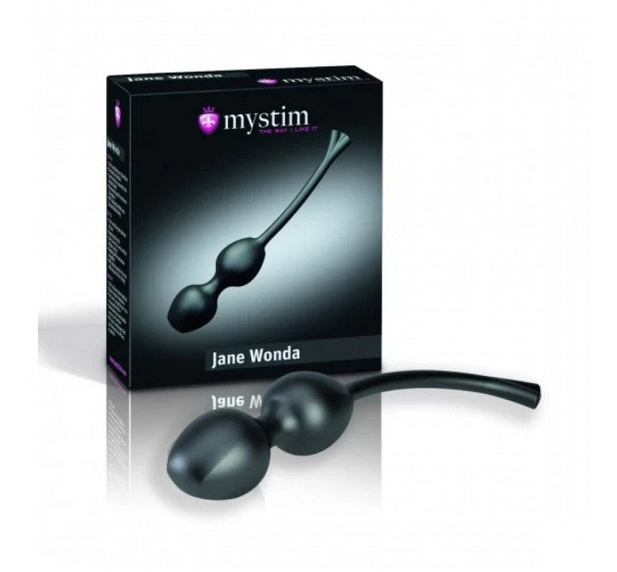 Вагинальные шарики Mystim Jane Wonda Geisha Balls Duo черные, 19 см х 3 см