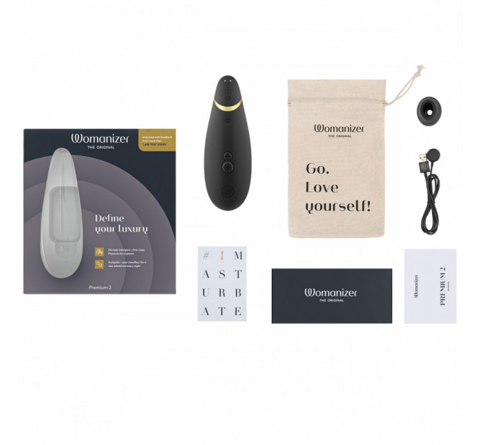 Вакуумный клиторальный стимулятор Womanizer Premium 2 BLACK