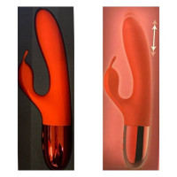 Вибратор кролик Every Night Toys с отростком для стимуляции клитора, красный