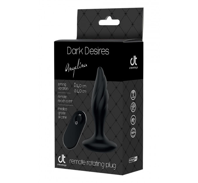 Волнистая анальная пробка с пультом управления.DARK DESIRES ANGELINA