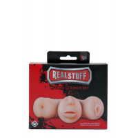 Набор реалистичных мастурбаторов REALSTUFF 3 IN 1 FLESH
